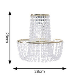 Valuelights Tegan Gold Jewel Acrylic Droplet Chandelier Easy Fit Ceiling Light Shade And Bulb (D)28Cm - thumbnail 5