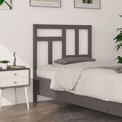Berkfield Bed Headboard Grey 95.5X4X100 Cm Solid Wood Pine - image 1