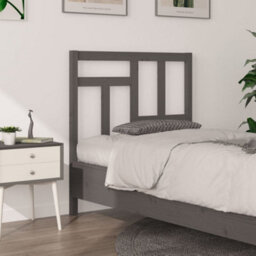 Berkfield Bed Headboard Grey 95.5X4X100 Cm Solid Wood Pine - thumbnail 1