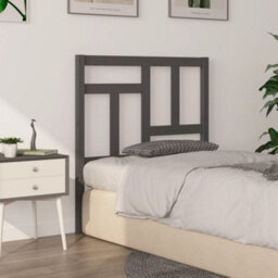 Berkfield Bed Headboard Grey 95.5X4X100 Cm Solid Wood Pine - thumbnail 4