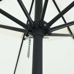 Walplus Garden Parasol White, Black 395 X 395 X 245 Cm Polyester, Steel - thumbnail 4