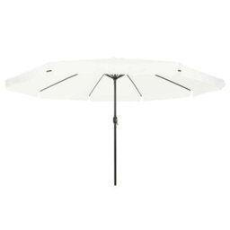 Walplus Garden Parasol White, Black 395 X 395 X 245 Cm Polyester, Steel - thumbnail 3