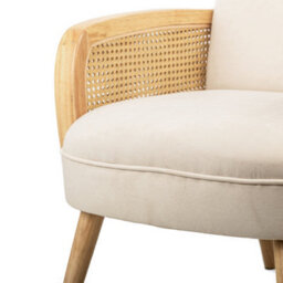 Nordlys Wood And Beige Cane Lounge Chair Countryside Style Living Room - thumbnail 9