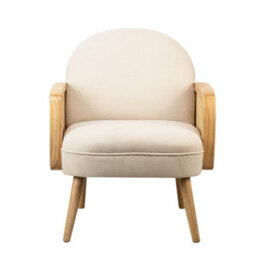 Nordlys Wood And Beige Cane Lounge Chair Countryside Style Living Room - thumbnail 8