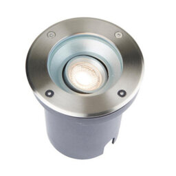 Luminosa Lighting Luminosa Pillar Tilt Outdoor Recessed Ground Light Brushed Stainless Steel & Clear Glass Ip67 - thumbnail 1