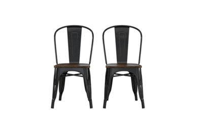 Dorel Fusion Dining Chair In Metal In Black, 2 Pieces - image 1