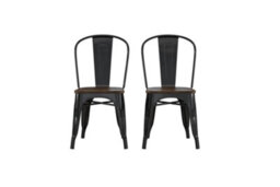 Dorel Fusion Dining Chair In Metal In Black, 2 Pieces - thumbnail 1