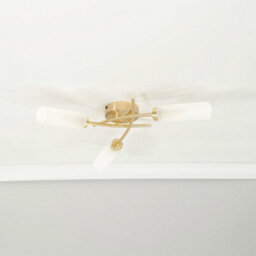 Valuelights Maya 3 Way Curved Cross Over Design Brushed Gold Ceiling Light Fitting For Living Room Hallway - thumbnail 4