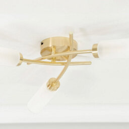 Valuelights Maya 3 Way Curved Cross Over Design Brushed Gold Ceiling Light Fitting For Living Room Hallway - thumbnail 3