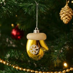 3 Pack Gold Mitten Christmas Tree Ornaments