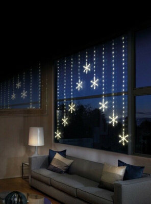 Premier Decorations Limited Led Snowflake Curtain Light Warm White Premier Christmas Window Net 1.2M X 1.2M - image 1