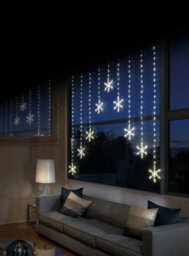 Premier Decorations Limited Led Snowflake Curtain Light Warm White Premier Christmas Window Net 1.2M X 1.2M - thumbnail 1