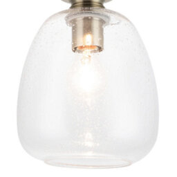 Cosylyte Buxton Bathroom Classic Bubble Glass Ceiling Light - Antique Brass Base - thumbnail 5
