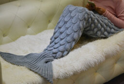 Velosso Chic Aesthetic Acrylic Knitted Blanket - Tufted Design, Soft Texture - Modern Boho Style, Warm Throw, 50Cmx120Cm - Grey