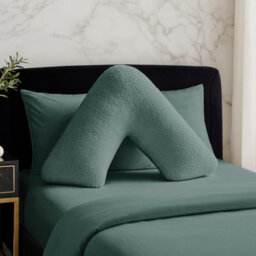 Teddy Bear Fleece Super Soft Cosy V Shape Pillowcase Teal