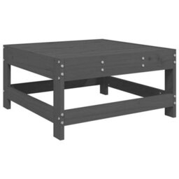 Berkfield Garden Footstool With Cushion Grey Solid Wood Pine - thumbnail 4