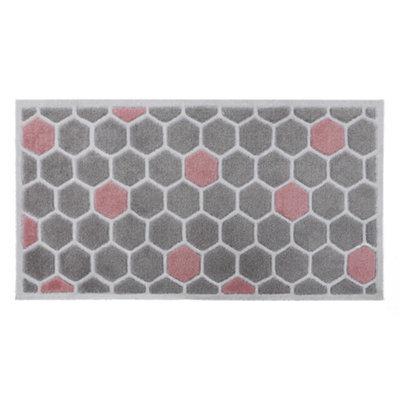 JVL Solemate Hand Carved Honeycomb Door Mat, 57 X 100 Cm - image 1