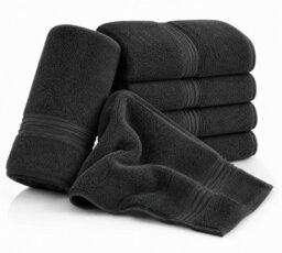 Nod Off Luxury Beach Towel 100X200Cm - 500Gsm 100% Egyptian Ring Spun Cotton - Super Soft Highly Absorbent - Charcoal - Pack Of 4