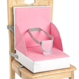 Ladida Portable Toddler Booster Seat,lightweight,compact,easy Clean, With Straps, Pu Pink