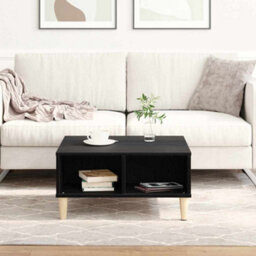 Berkfield Black Oak Coffee Table - 60X60X30 Cm, Made Of Engineered Wood - thumbnail 4