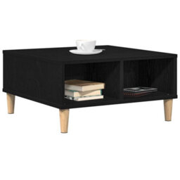 Berkfield Black Oak Coffee Table - 60X60X30 Cm, Made Of Engineered Wood - thumbnail 3