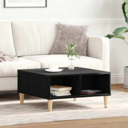 Berkfield Black Oak Coffee Table - 60X60X30 Cm, Made Of Engineered Wood