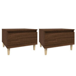 Berkfield Side Tables 2 Pcs Brown Oak 50X46X35 Cm Engineered Wood - thumbnail 2