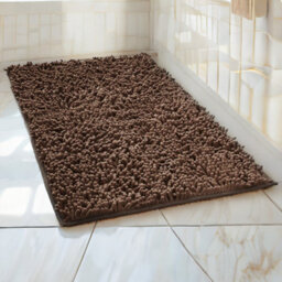 Extra Large Chenille Bath Mat Soft Bathroom Rugs Water Absorbent Pedestal Mats Dark Brown 40 X 120 Cm - thumbnail 1