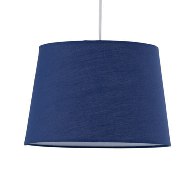 First Choice Lighting Navy Cotton 28Cm Tapered Cylinder Pendant Or Lamp Shade - image 1