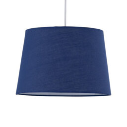First Choice Lighting Navy Cotton 28Cm Tapered Cylinder Pendant Or Lamp Shade - thumbnail 1