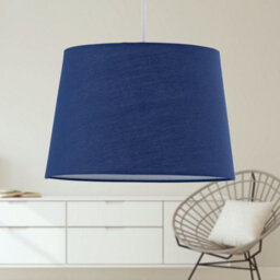 First Choice Lighting Navy Cotton 28Cm Tapered Cylinder Pendant Or Lamp Shade - thumbnail 4