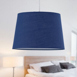 First Choice Lighting Navy Cotton 28Cm Tapered Cylinder Pendant Or Lamp Shade - thumbnail 3