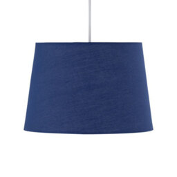 First Choice Lighting Navy Cotton 28Cm Tapered Cylinder Pendant Or Lamp Shade - thumbnail 2