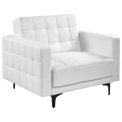 Beliani Armchair Aberdeen Faux Leather White - image 1