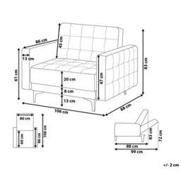 Beliani Armchair Aberdeen Faux Leather White - thumbnail 3
