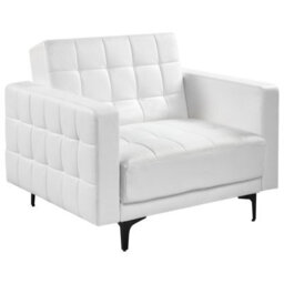 Beliani Armchair Aberdeen Faux Leather White - thumbnail 1