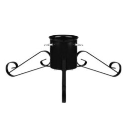 Holly International Traditional Metal Scroll Leg Christmas Tree Stand Black Medium For Real Trees Up To 2.4M