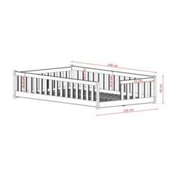 Arte Ivy Graphite 120 X 200Cm European Small Double Low Bed - Foam/bonnell Mattress Included - thumbnail 2
