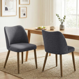 Homcom Dining Chairs Set Of 2, Kitchen Chairs With Padded Seat, Curved Back - thumbnail 1