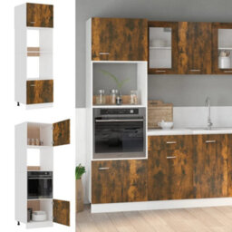 Vidaxl Microwave Cabinet Lyon Smoked Oak 60X57X207 Cm Engineered Wood - thumbnail 1