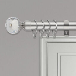 Home Treats Metal Curtain Pole Set Extendable 40Cm To 325Cm Satin Nickel 25mm Curtain Rail - thumbnail 2
