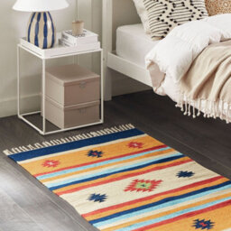 Wyld And Coco Kilim Area Rug, Handwoven Reversible Cotton, Multicolour Geometric, 80 X 150 Cm - thumbnail 2