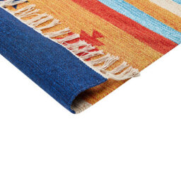 Wyld And Coco Kilim Area Rug, Handwoven Reversible Cotton, Multicolour Geometric, 80 X 150 Cm - thumbnail 5