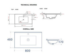 Impact Furniture Freestanding Bathroom Cabinets Furniture Set 800mm Vanity Sink Unit With Basin And Tall Cabinet Oak Effect Classic - thumbnail 7