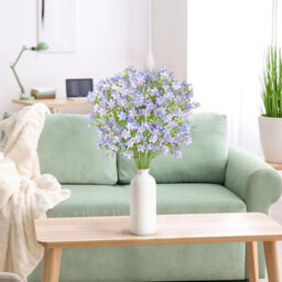 Artificial Flowers 8Pcs Loose Fake Flowers Long Stem Artificial Flower Outdoor Uv Resistant Artificial Plant (Purple - thumbnail 3