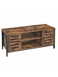 Songmics Vasagle Tv Stand Tv Stand With Shelves And Storage Cupboards, Louvered Doors, For Living Room, Playroom, Industrial Style - thumbnail 8