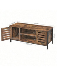 Songmics Vasagle Tv Stand Tv Stand With Shelves And Storage Cupboards, Louvered Doors, For Living Room, Playroom, Industrial Style - thumbnail 5