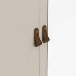 Wyld Haus Wildberry Cashmere 3-Door Wardrobe With Central Mirror And 2 Drawers, Leather Handles - thumbnail 9