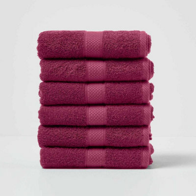 Homescapes Turkish Cotton Hand Towel, Burgundy - image 1