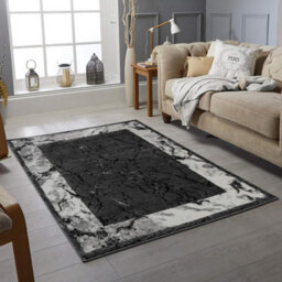 Washable Area Rugs Marble Effect Living Room Carpet Non Slip Low Pile Modern Bedroom Dining Room Rug 200X290 Cm - thumbnail 1